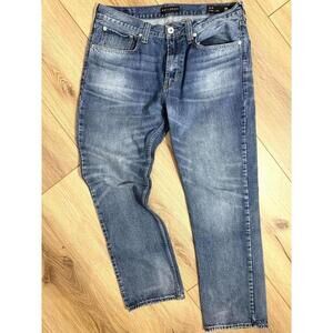 Bullhead Jeans Mens 34x30 Blue Slim Tapered Medium Wash Denim Pants Casual